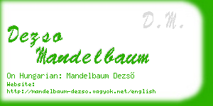 dezso mandelbaum business card